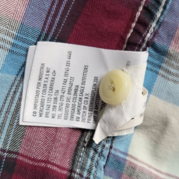 American Eagle Mens Shirt Button Up XXL Long Sleeve Plaid Seriously Soft - Picture 6 of 14